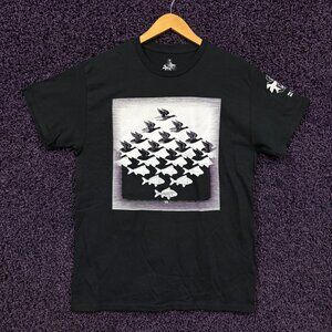MC Escher Sky and Water I Woodcut Artwork Promo T-Shirt M